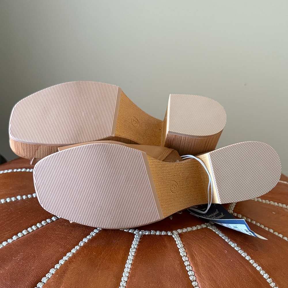 Universal Thread Tan Open-Toe Mules - Picture 3 of 4